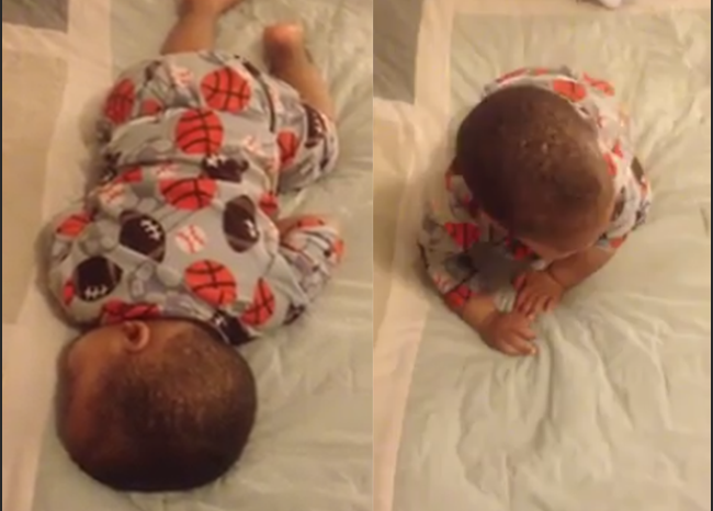 Ова бебе е во длабок сон, но кога ќе започне музиката, се случува најслаткото нешто што ќе го видите денес!