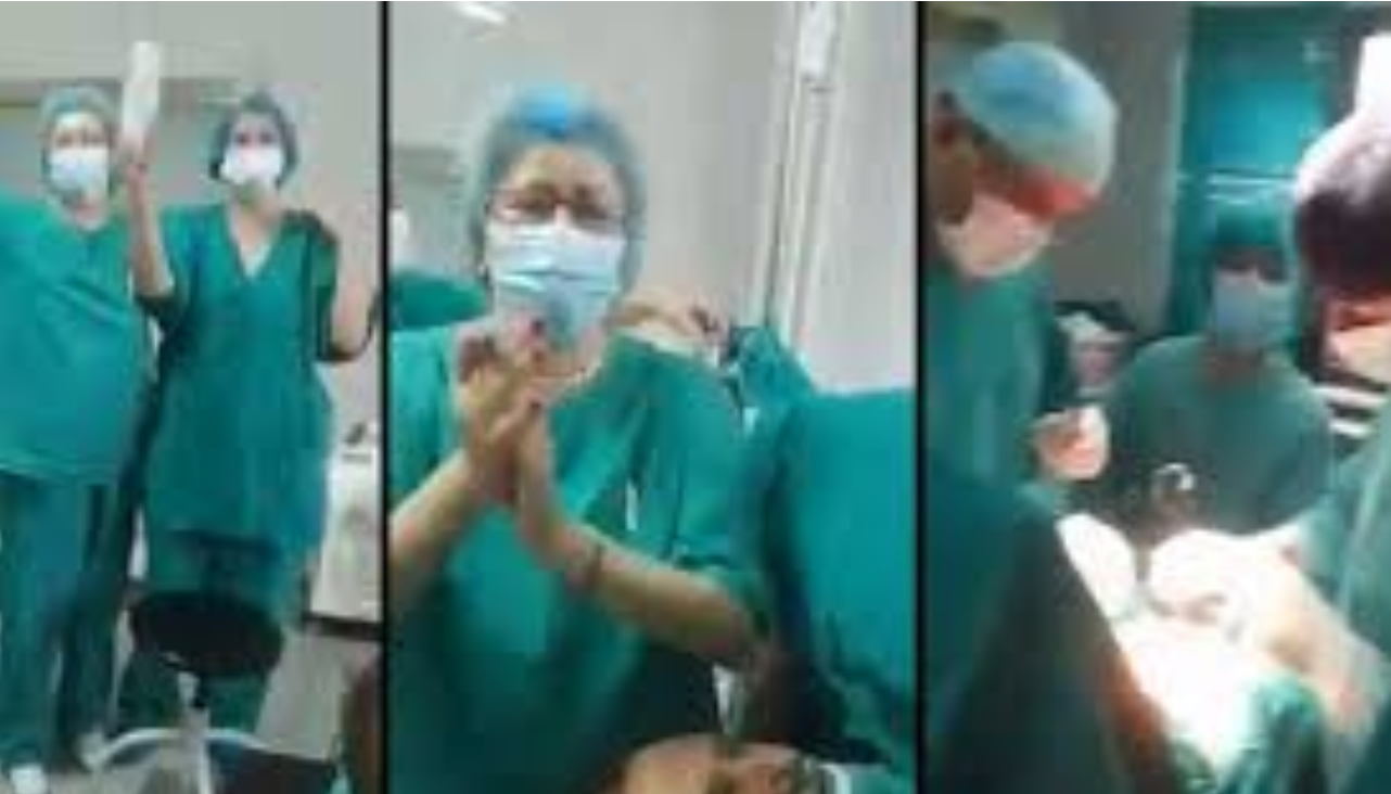Позитива: Медицински сестри се веселат додека се оперира пациент