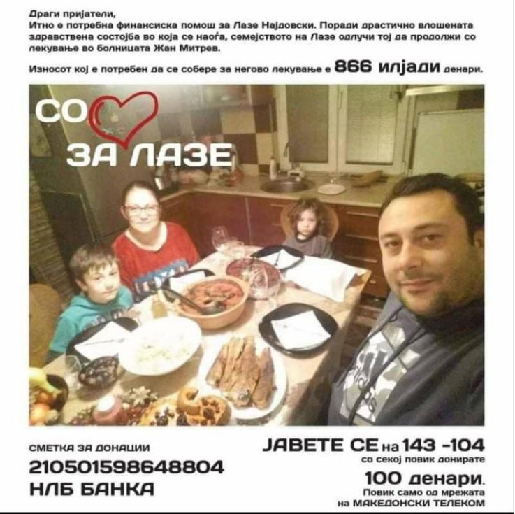 Да му помогнеме на Лазе во најважна битка против Ковид-19!