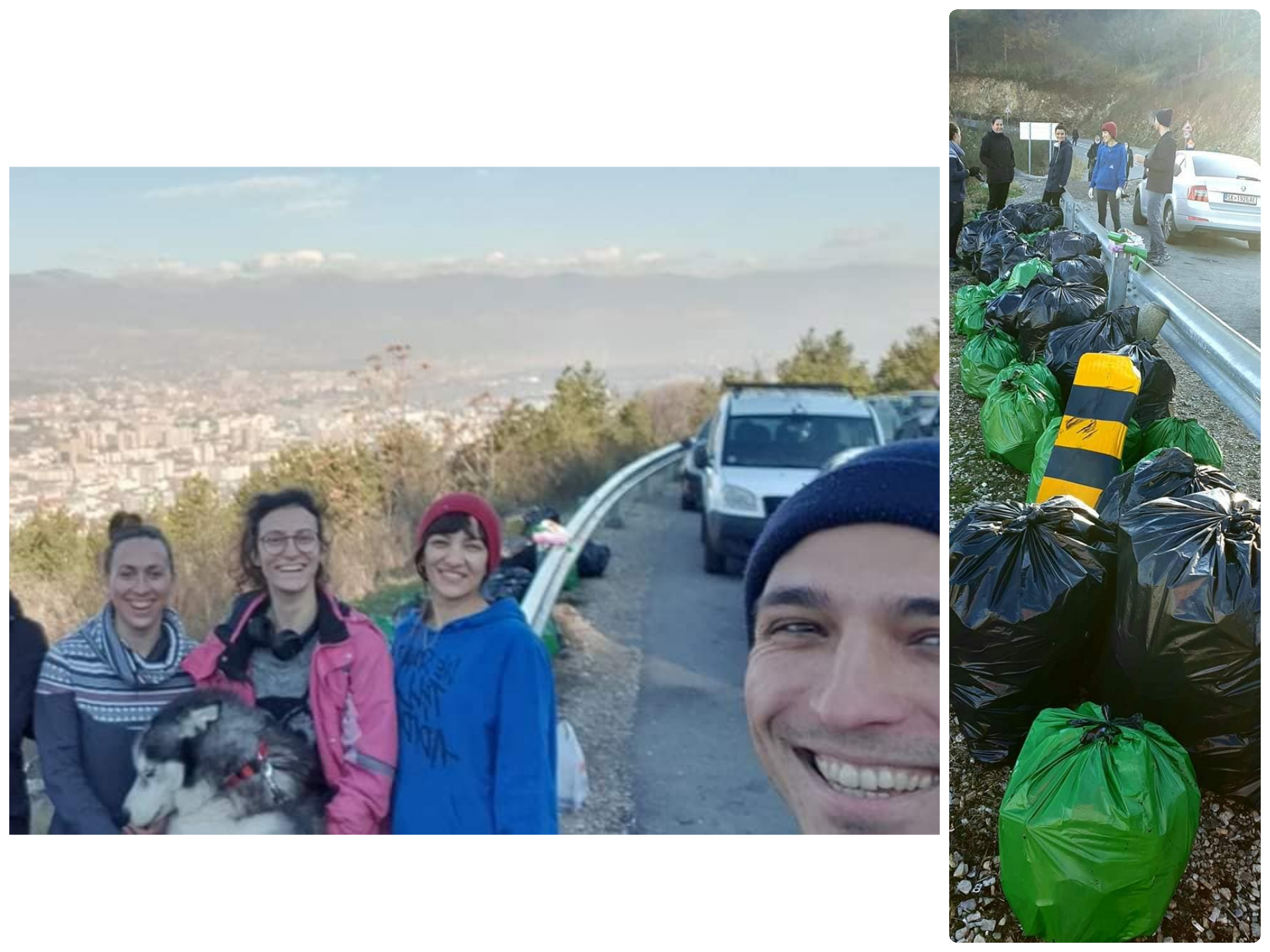 Група млади собраа над 60 вреќи ѓубре од падините на Водно