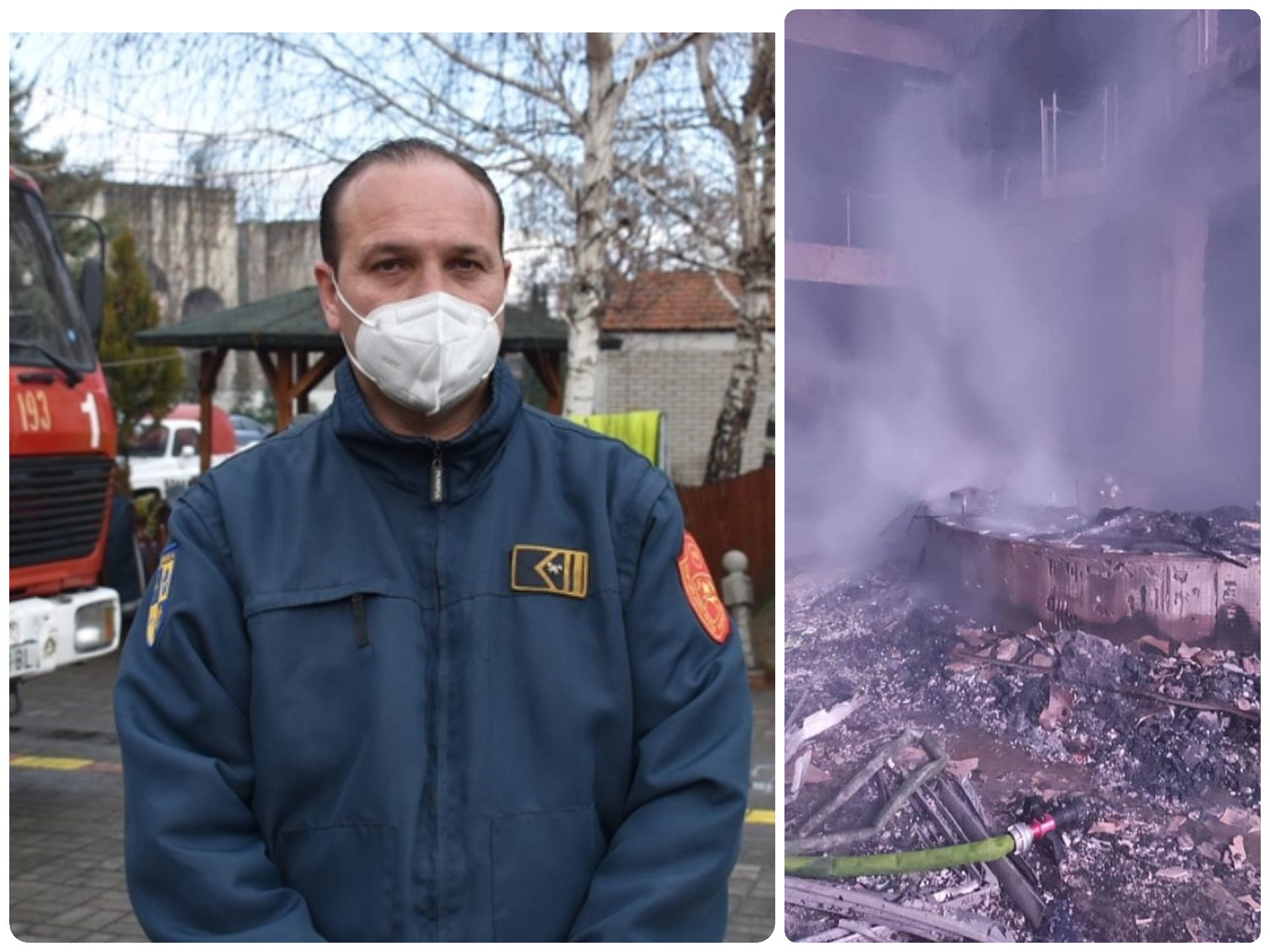 Храбри луѓе: Пожаpот во „Глобал“ го гаснеле 61 пожарникари со 18 возила