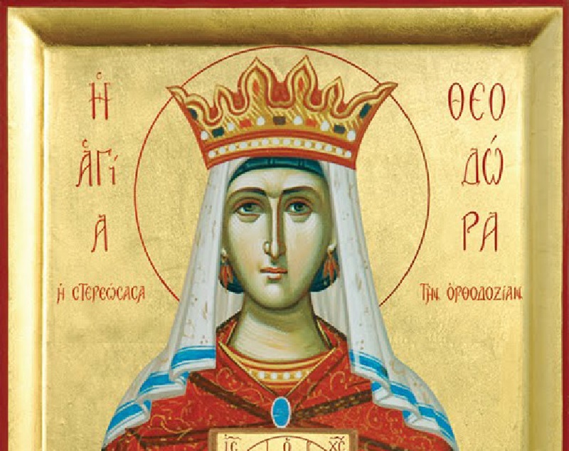 Праведната царица Теодора, kоја го обнови почитувањето на cветите икони