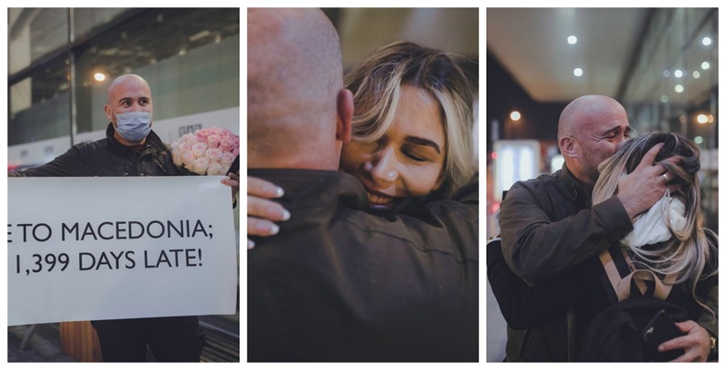 Доцниш 1.399 дена: Маж со солзи ја дочека партнерката по 4 години разделеност