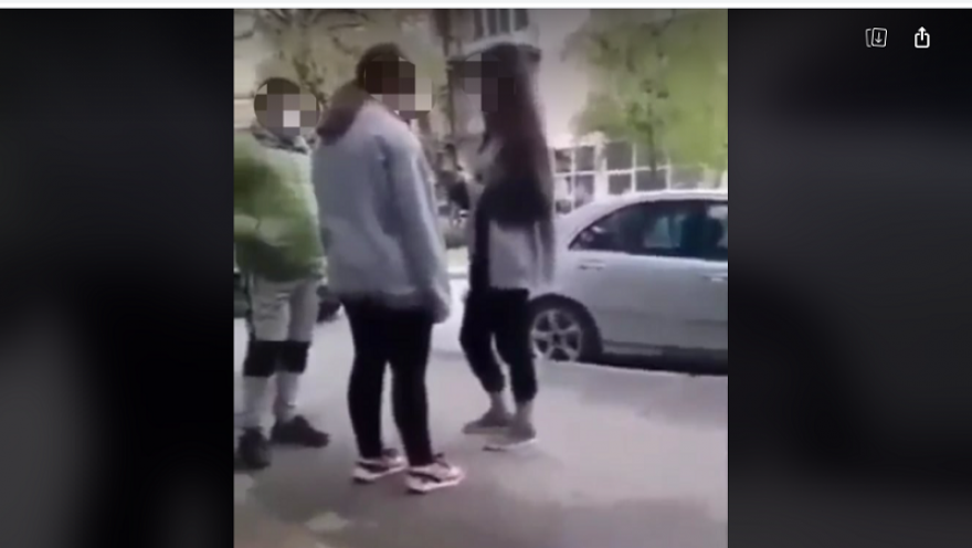 Девојче во Велес моли за помош додека нејзина врсничка ја малтретира на улица