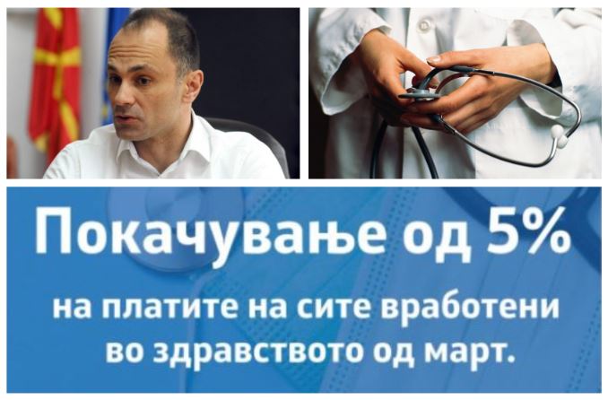 Вработените во здравството нема да го добијат најавеното покачување на платата