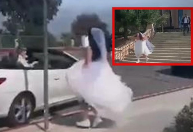 ДРАМА: Бега од венчавка – младата трча колку што ја држи силата, младоженецот се обиде да ја спречи (ВИДЕО)