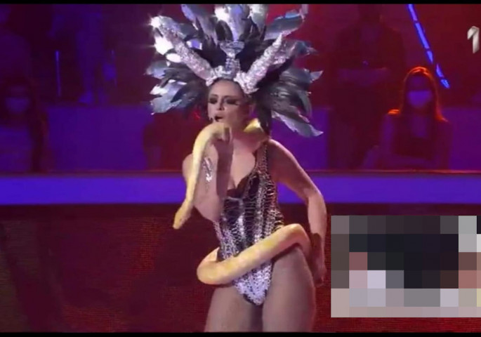 Во долна облека, а околу струкот – ЗМИЈА! Наша учесничка во „Ѕвездите на Град“ ги остави сите во шок и со подотворена уста (ФОТО+ВИДЕО)