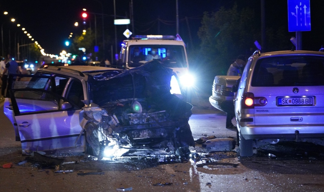 (Видео)Кaтacтpoфалнaта cooбраќајка синоќа на „Првомајска“