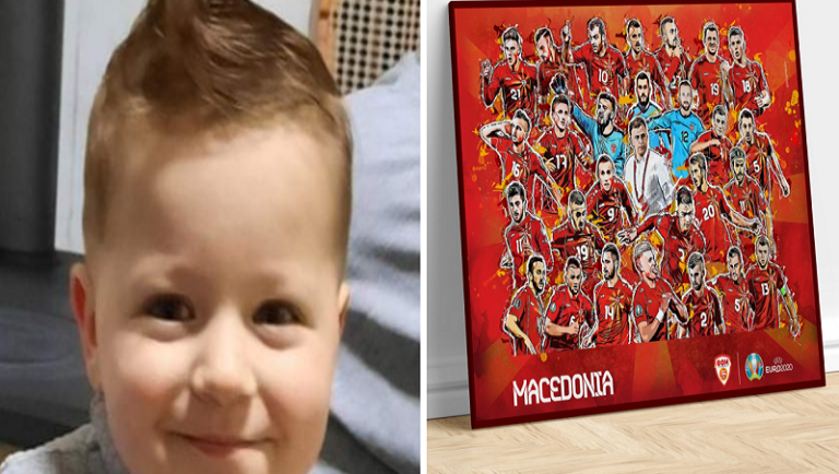 Уникатна слика од македонските фудбалски херои на аукција за помош на малиот Јаков