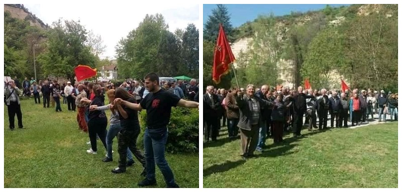 (Фото) Преубави: Со македонско знаме во раце се играше македонско оро во Пиринска Македонија
