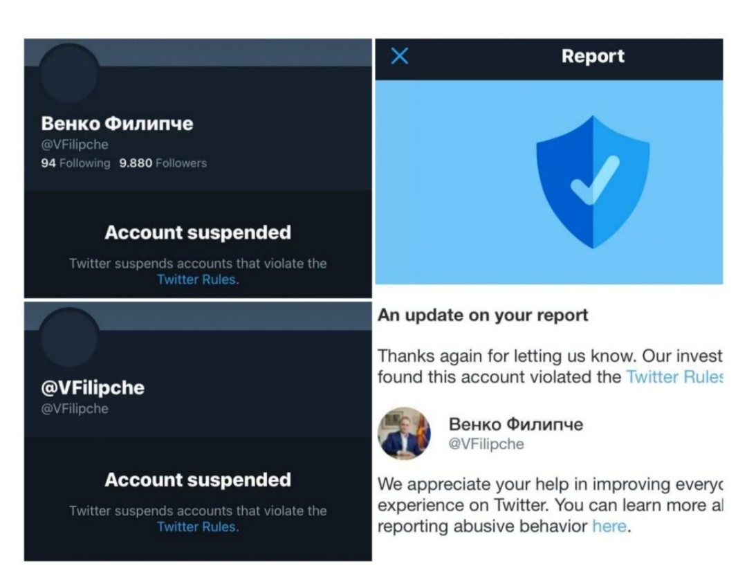 Твитер целосно го укина профилот на Венко Филипче, “Ги прекршил правилата”