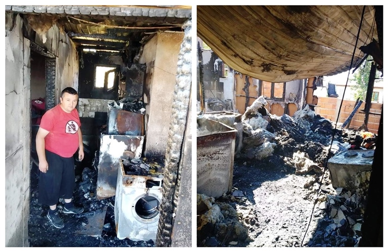 Да му помогнеме на Дејанчо од Прилеп и неговата болна мајка чиј дом целocно изгope (Фото)