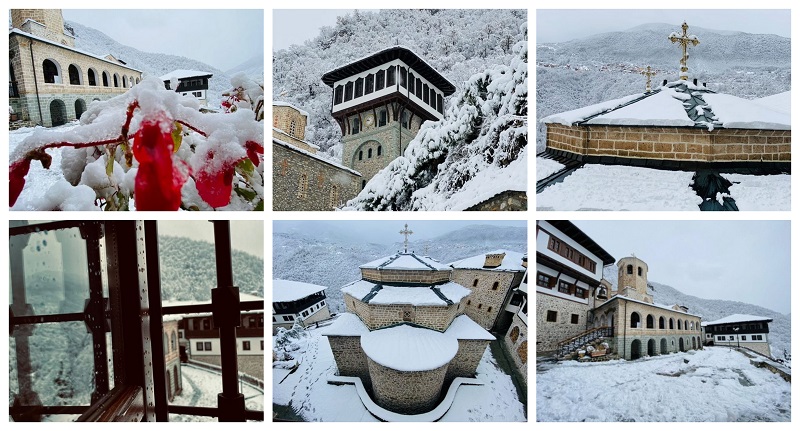 Манастирот Бигорски во снежна идила (Фото)