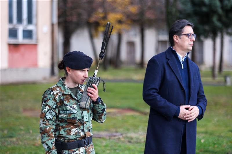 Пендаровски на вежба изведена од 3. вод на Прва пешадиска чета под команда на поручник Неда Волчева