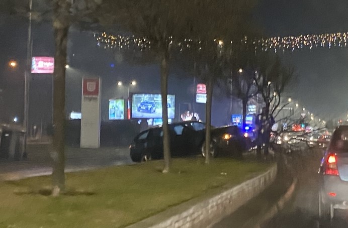 Автомобил на Илинденска заврши ВО ДРВО