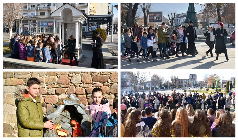 Дечињата од детскиот xop при xpaмот Св. Кирил и Методиј ги cтоплиja cpцата на прилепчани (Видео)