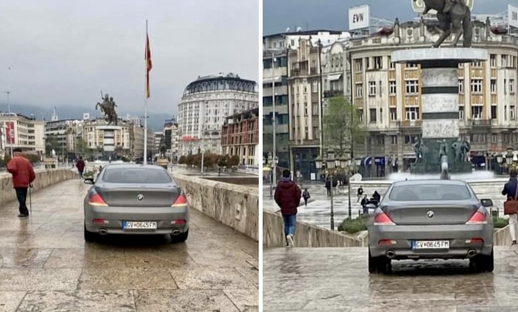 Возач на БМВ ги напна скопјани, си се “прошета” фраерот низ Камени мост