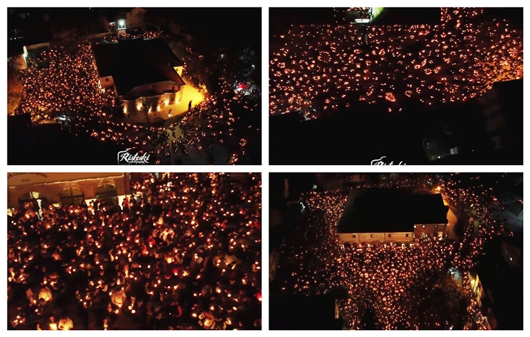 Боженствена слика од Стара црква во Прилеп: Илјадници верници на едно место (ДРОН ВИДЕО)