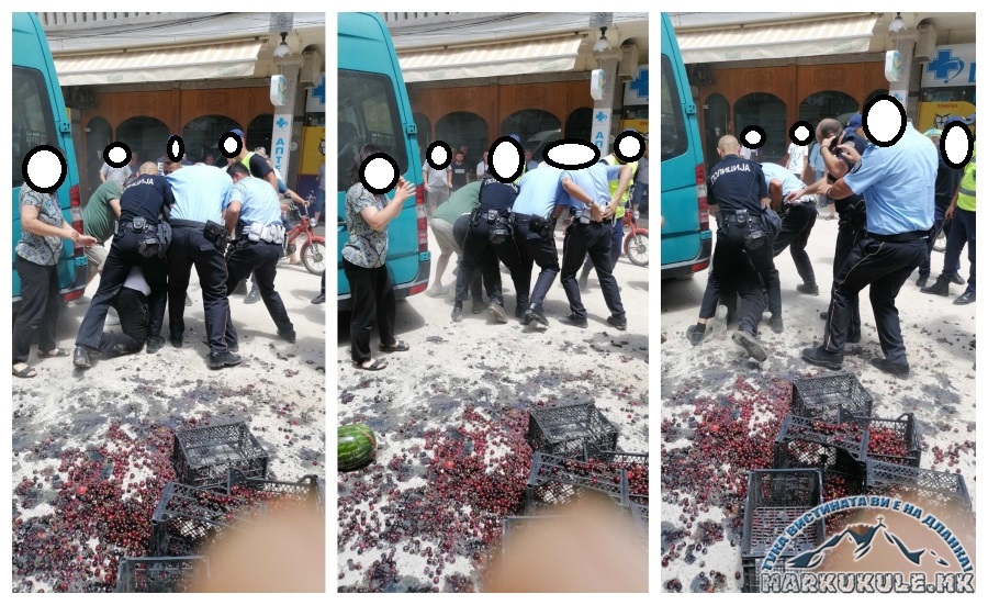 Пyкaње и апceње среде бел ден пред градскиот пазар во Прилеп (Фото галерија)