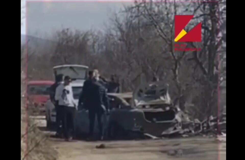 ВИДЕО од опожареното „Ауди“ во кое вчера избегаа убијците од Стара чаршија