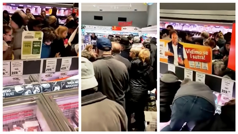 Летaa чадори по глава за евтини свински плешки во ЛИДЛ (ВИДЕО)