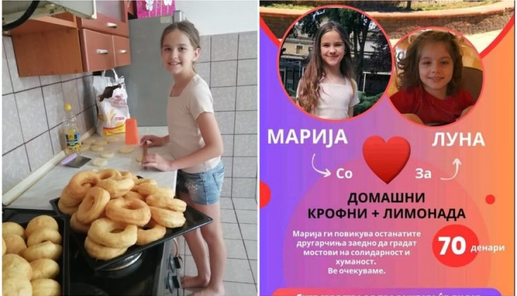 ПРОДАВА КРОФНИ ЗА ЛЕКУВАЊЕ НА ЛУНА: Марија од Гевгелија го следи хуманиот гест на Нина