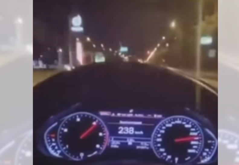 Се снима како вози 242 км/ч на Партизанска и поминува на црвено (ВИДЕО)