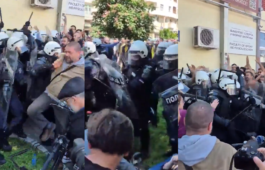 [ВИДЕО] Судири помеѓу полицијата и демонстрантите во Нови САД: Ситуацијата надвор од контрола