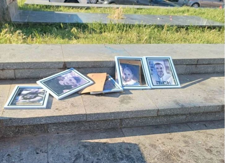 Вандали ги искршија фотографите од петтемина штипјани загинати во пожарот во кочанското дискотеката