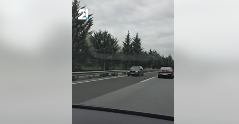 Автомобил во спротивен правец на автопатот Скопје – Тетово, во близина на Ласкарци [ВИДЕО]