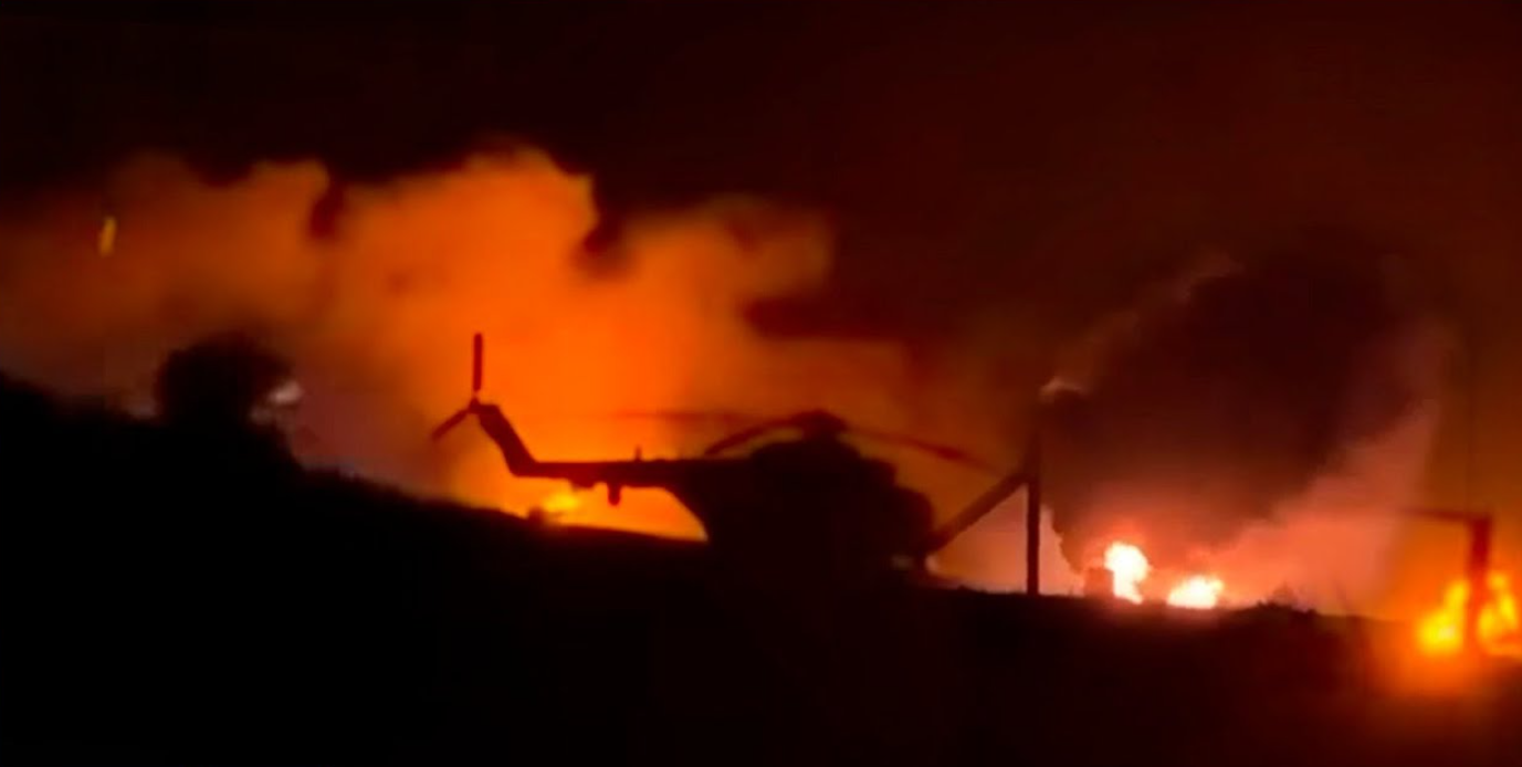 СБУ: Уништенa руска воздухопловна база во Крим – погодени три хеликоптери и систем „Панцир-С1“