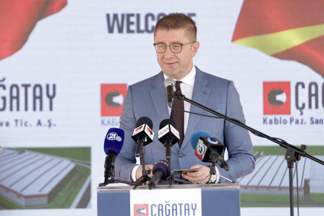 Мицкоски: Поставен е камен темелник на новата фабрика на Чагатај Кабло, инвестиција вредна 6 милиони евра и 200 нови работни места