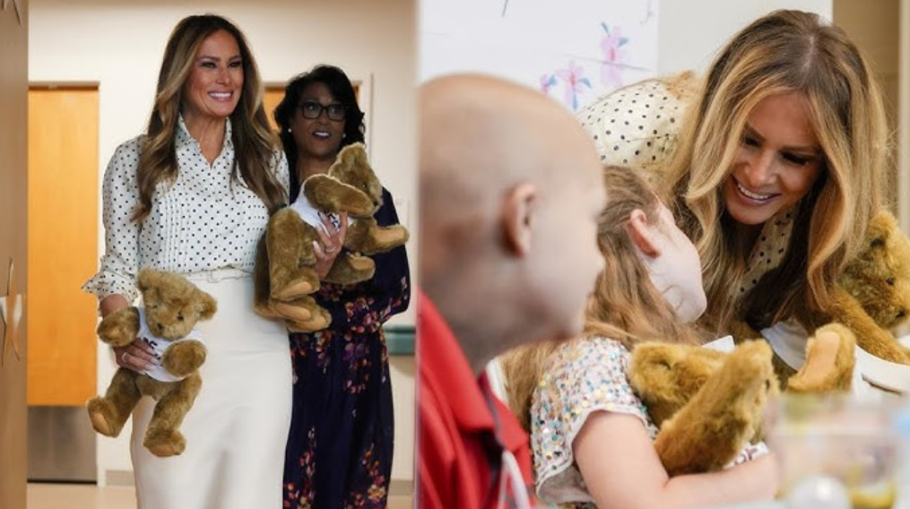 “Изгледа како кралица, но подобро да молчи”: Меланија Трамп со стил како кралица, но изјавата за болните деца предизвика бран негативни реакции