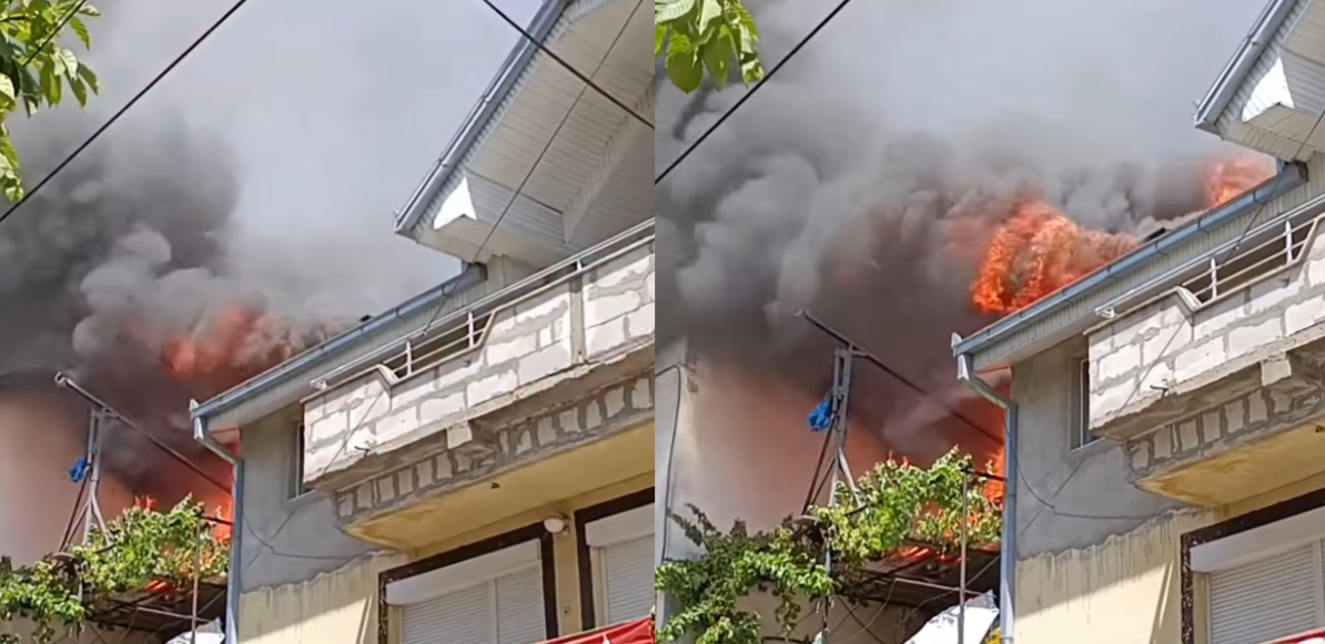 [ВИДЕО] Пожар во Кочани, горат две куќи