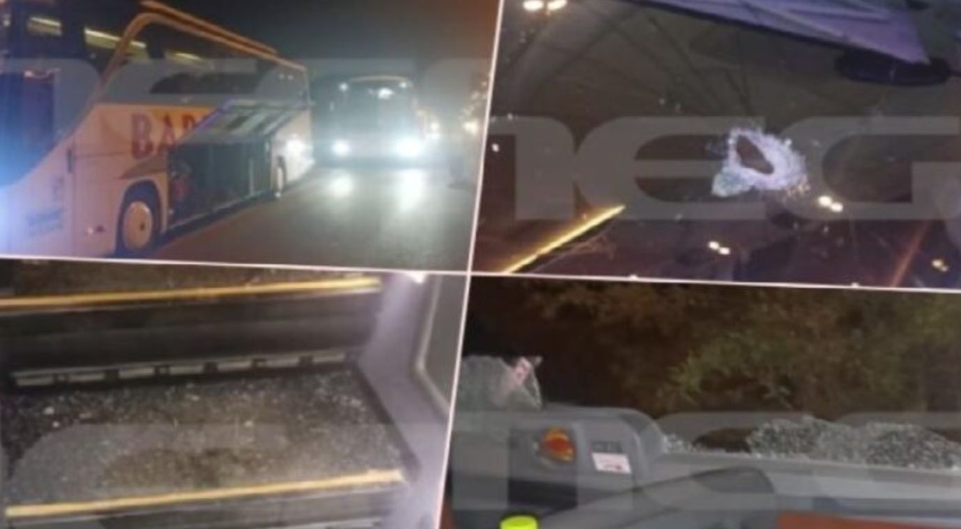 [ВИДЕО] Каменуван автобус со српски туристи во Солун